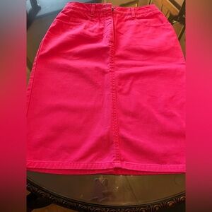 Vibrant Pink Denim Women's Skirt